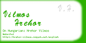 vilmos hrehor business card